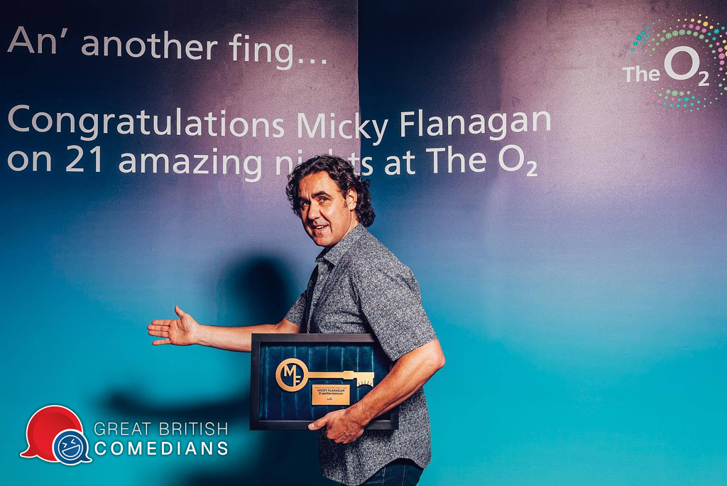 Micky Flanagan stand up comedian corporate event awards host 02 record book at official agent Great British Comedians