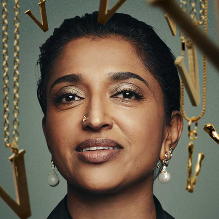 Sindhu Vee hire comedian speaker book at agent Great British Comedians